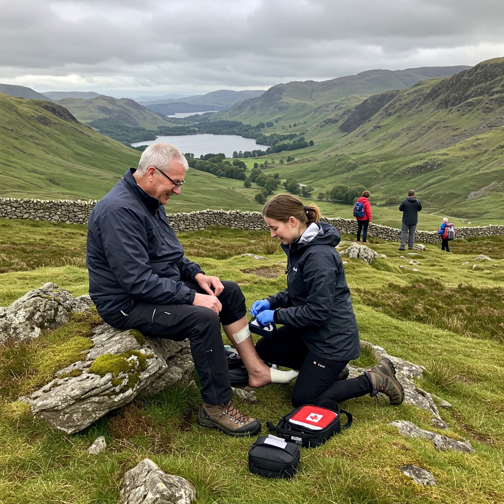 Casualty receiving Outdoors First Aid